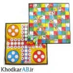 منچ-و-مار-و-پله-پارچه-ای-با-مهره-و-تاس