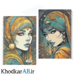 دفتر-100-برگ-سیمی--70-گرم-جلد-سخت-مقوایی-ضخیم-کلاسیک-طرح-دختر-سنگی