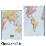 دفتر-200-برگ-ته-دوخت-70-گرم-جلد-سخت-مقوایی-ضخیم-کلاسیک-طرح-نقشه-جهان