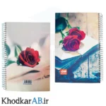 دفتر-200-برگ-سیمی-شفق-70-گرم-جلد-سخت-مقوایی-ضخیم-کلاسیک-طرح-گل-رز-سرخ