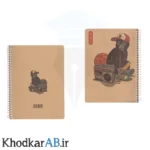دفتر-سیمی-100-برگ-کوچک-کاغذ-70-گرم-جلد-کرافت-شفق-طرح-مانکی-گنگستر