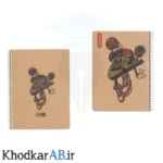 دفتر-سیمی-100-برگ-کوچک-کاغذ-70-گرم-جلد-کرافت-شفق-طرح-نایک