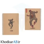 دفتر-سیمی-100-برگ-کوچک-کاغذ-70-گرم-جلد-کرافت-شفق-طرح-گنگستر-برقی