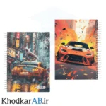 دفتر-سیمی-جلد-سخت-مقوایی-ضخیم-200-برگ-شفق-طرح-ماشین-ژاپنی