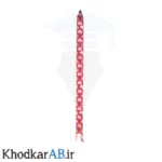روبان گلشو بزرگ رنگ قرمز طرح قلب