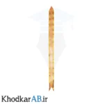 روبان گلشو بزرگ رنگ کرم دور طلایی