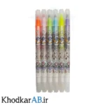 هایلایتر فانتزی پاککن دار بسته 6 رنگ