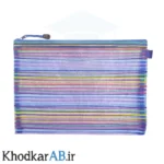 کیسه ریاضی توری زیپ دار سایز بزرگ رنگ آبی
