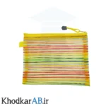 کیسه ریاضی توری زیپ دار سایز متوسط رنگ زرد