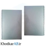 دفتر-100-برگ-سیمی-آفرین-80-گرم-جلد-طلقی-رنگی-ضخیم--رنگ-طوسی