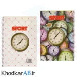 دفتر-زبان-50-برگ-3-خط-سیمی-70-گرم-جلد-طلقی-طرحدار-ساعت