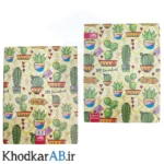 کلاسور-26-حلقه-فانتزی-کارن-جلد-سخت-با-یدک-100-برگ-و-دیوایدر-فانتزی-طرح-کاکتوس