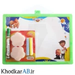 تخته-وایت-برد-و-تخته-سیاه-دو-طرفه-با-گچ،-تخته-پاک‌کن-و-ماژیک-وایت-برد-سبز