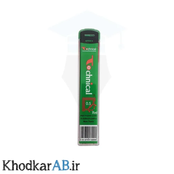 نوک اتود قرمز تکنیکال ضخامت 0.5 میلیمتری بسته 20 تایی