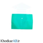 پوشه-دکمه-دار-آ4-طلقی-رنگی-سبز-دریایی