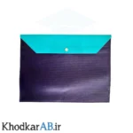 پوشه-دکمه-دار-آ4-پارچه-ای-دو-رنگ-سرمه-ای-و-آبی