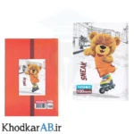 دفتر خطدار منگنه ای 100 برگ دولتی طرح خرس اسکیت سوار