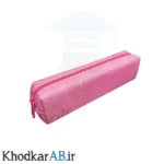 جامدادی تک زیپ برزنتی صورتی