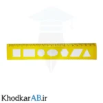 خطکش 20 سانت ژله ای شابلون دار زرد