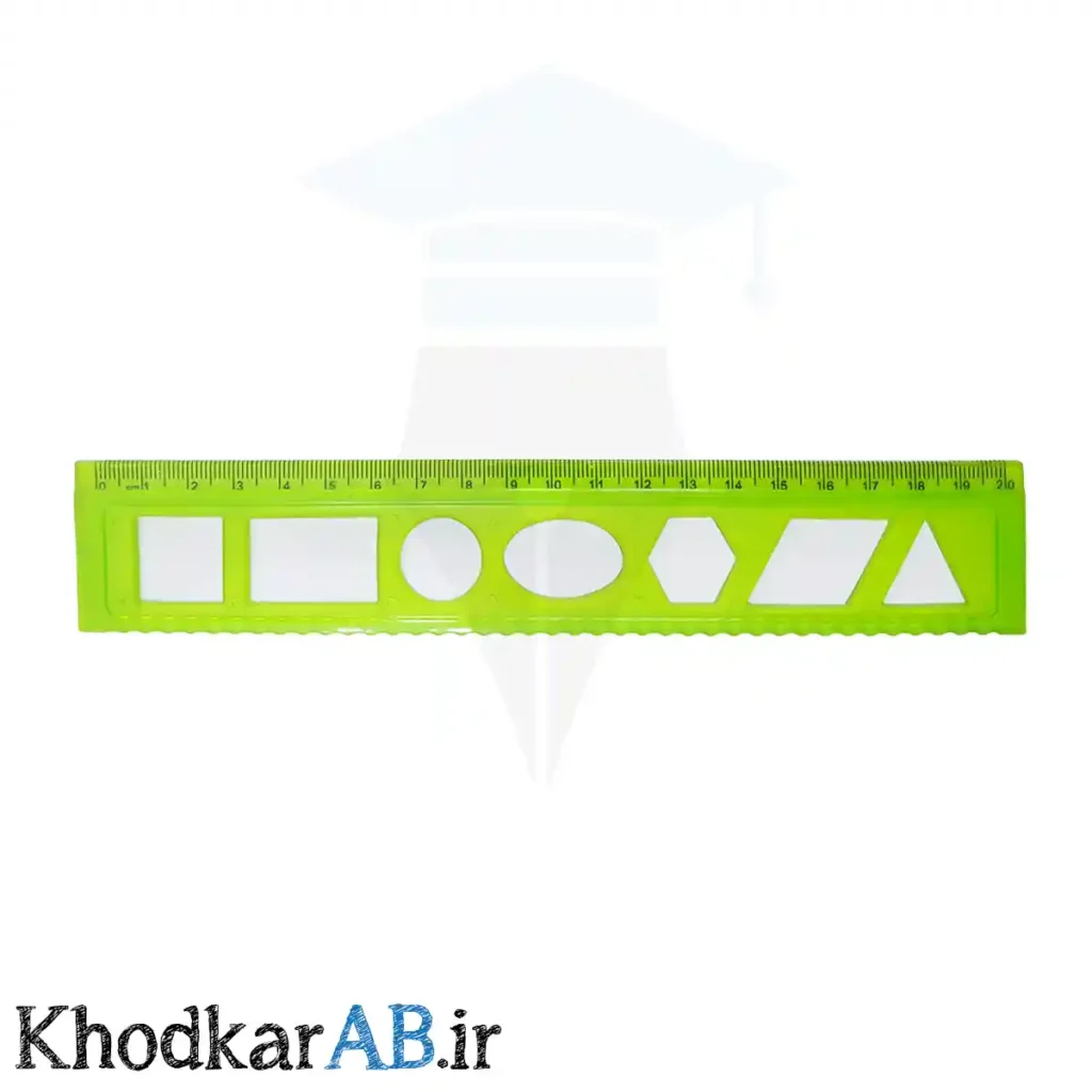خطکش 20 سانت ژله ای شابلون دار سبز