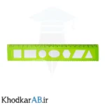 خطکش 20 سانت ژله ای شابلون دار سبز