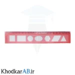 خطکش 20 سانت ژله ای شابلون دار قرمز