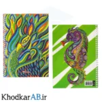 دفتر زبان 2 خط 50 برگ کلاسیک طرح طاووس