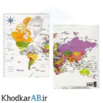 دفتر زبان 2 خط 50 برگ کلاسیک طرح نقشه جهان