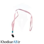 بند کارت آویز گردن با گیره فلزی صورتی