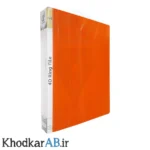 کلاسور 4 حلقه فلزی طلقی رنگی نارنجی