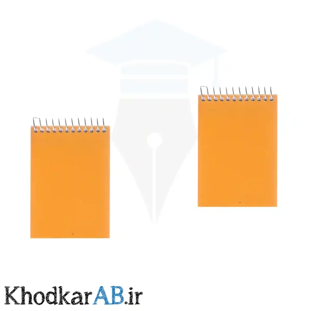 دفترچه یادداشت سیمی 150 برگ طلقی رنگی نارنجی