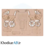 قطعات-پازل-چوبی-3-بعدی-کالسکه-نوزاد
